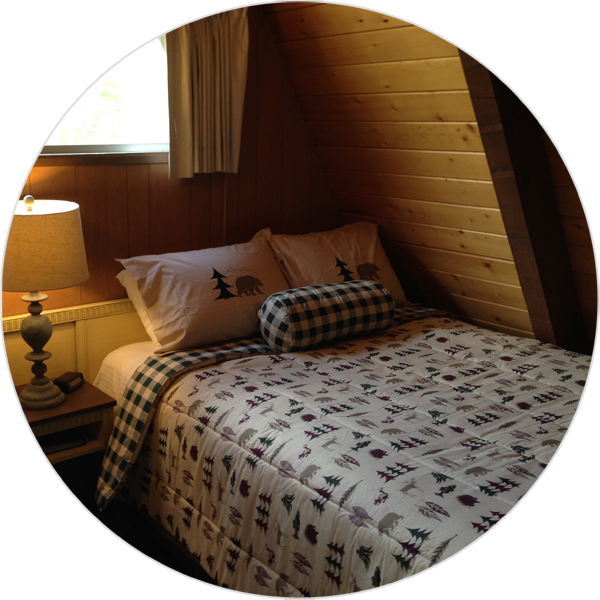 Master bedroom at the Four Seasons June Lake Cabins